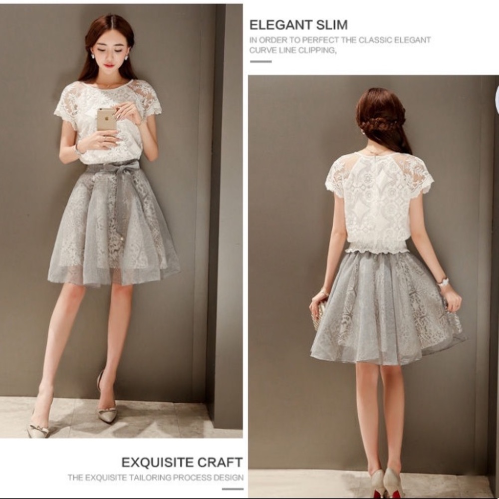 ❗️3/$25❗️Skirt blouse two piece lace